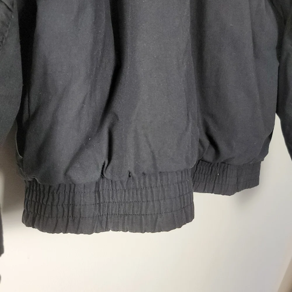 Vintage Oui Int’l Men’s Large Flight Jacket Cotton Bomber Black Jacket
